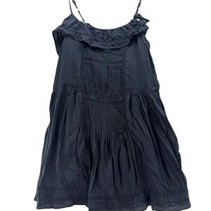 Lucky Brand Women's M Blue Ruffle Sleeveless Dress Casual Boho Summer Sundress‎